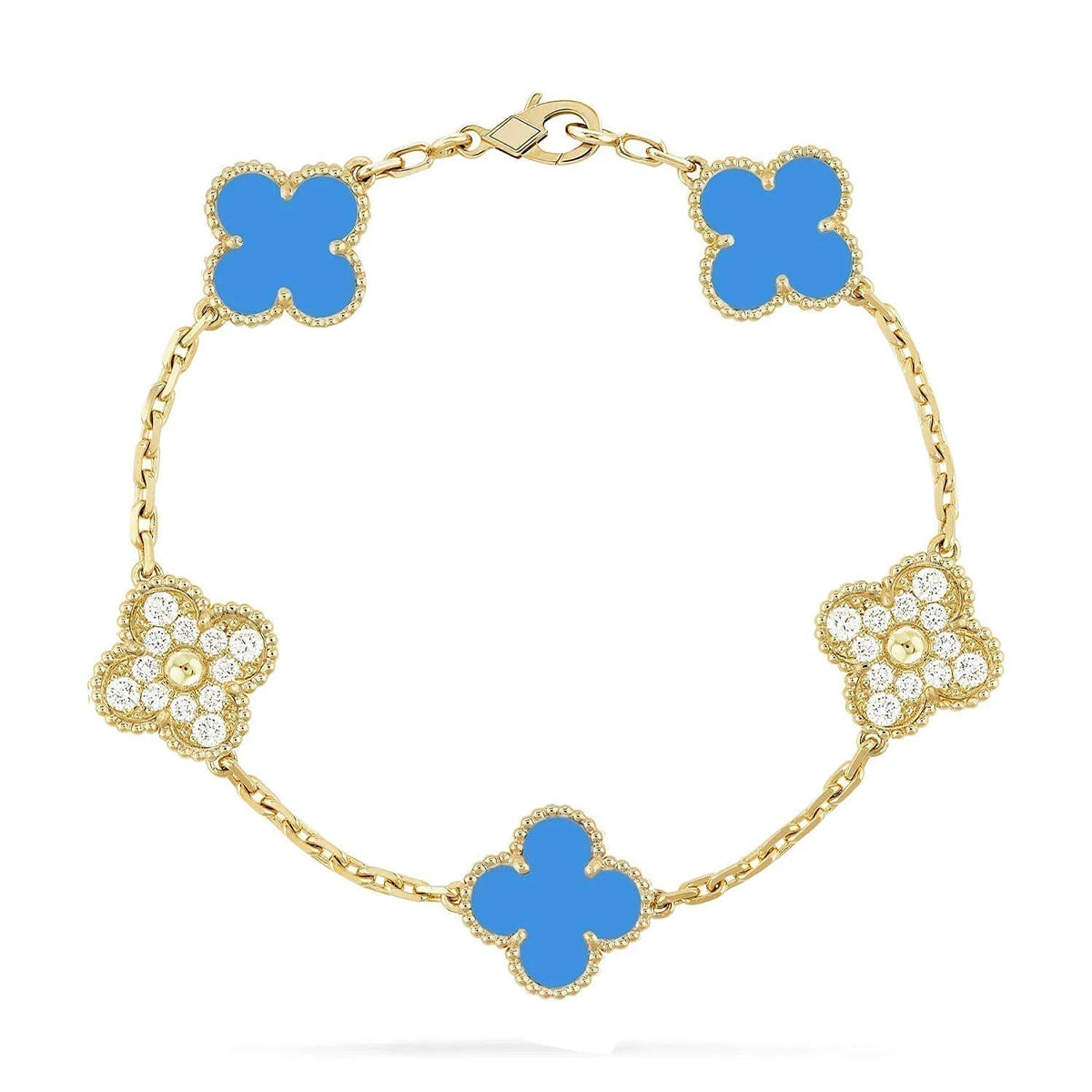 [Imperial]New CLOVER 5 MOTIF BLUE AGATE BRACELET COLLECTION