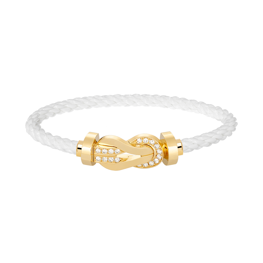 [Imperial] CHANCE LARGE 8 FIGURE BUCKLE HALF DIAMOND BRACELET GOLD
