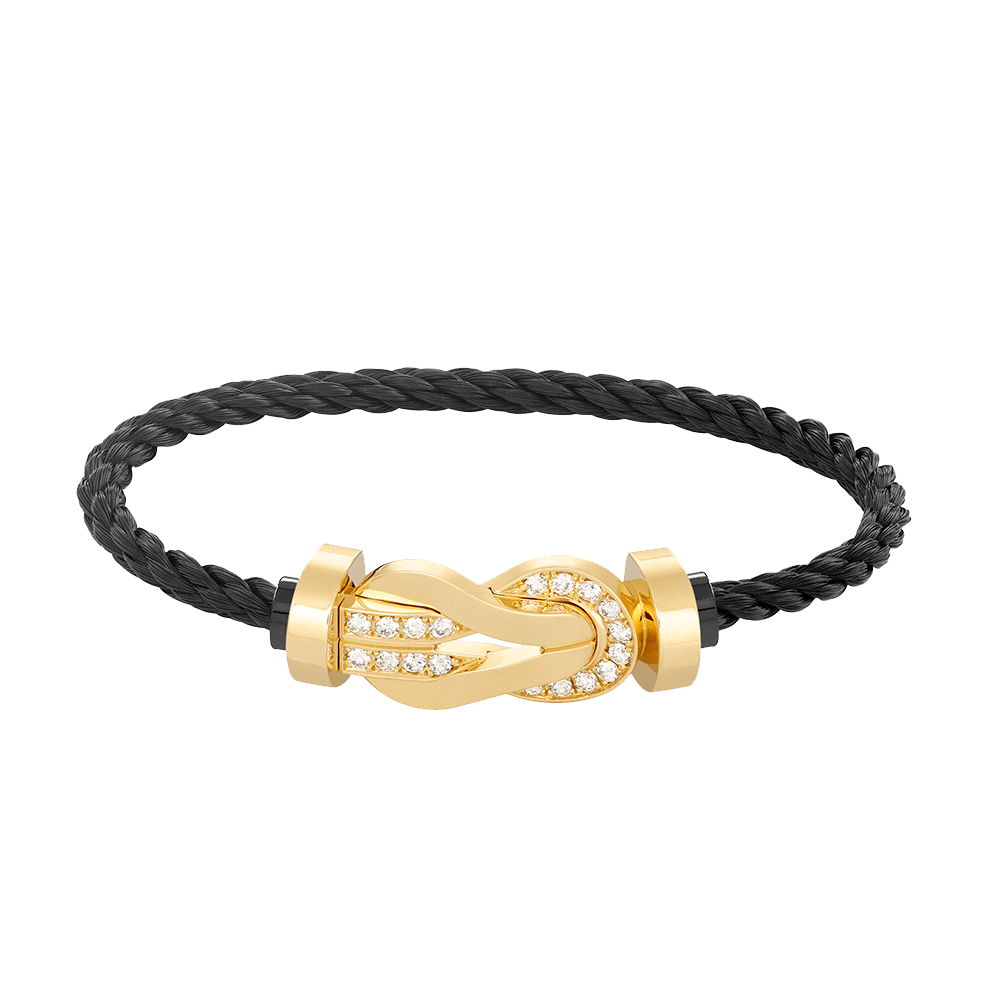 [Imperial] CHANCE LARGE 8 FIGURE BUCKLE HALF DIAMOND BRACELET GOLD