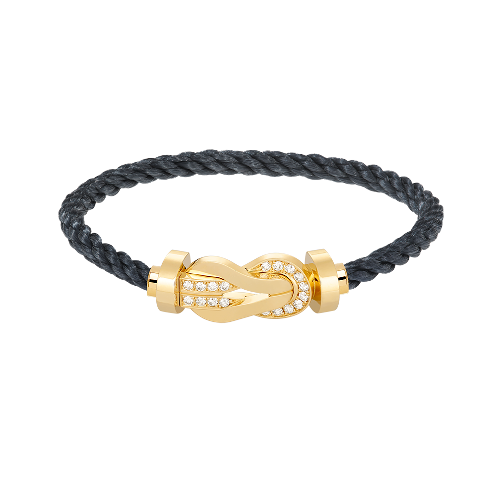 [Imperial] CHANCE LARGE 8 FIGURE BUCKLE HALF DIAMOND BRACELET GOLD