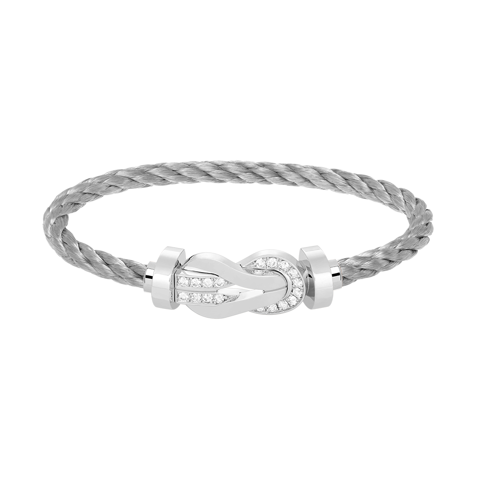 [Imperial] CHANCE LARGE 8 FIGURE BUCKLE HALF DIAMOND BRACELET SILVER