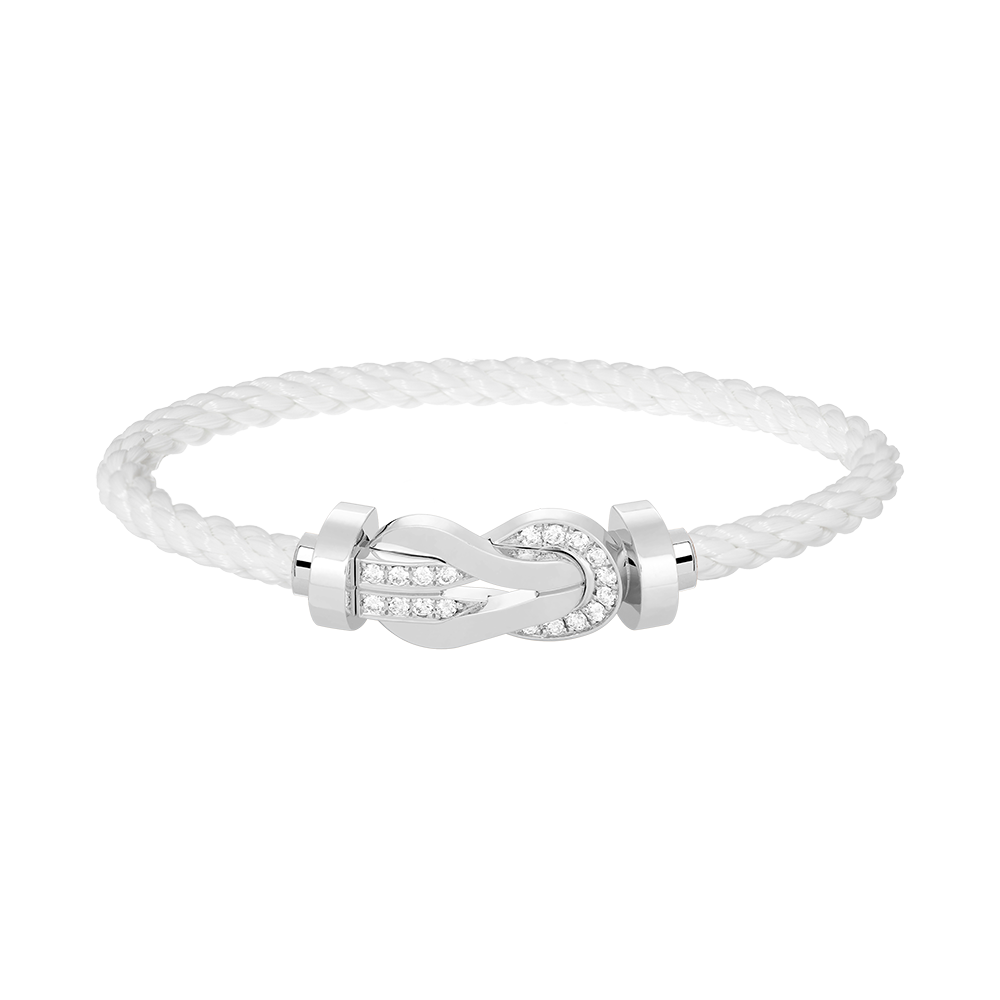 [Imperial] CHANCE LARGE 8 FIGURE BUCKLE HALF DIAMOND BRACELET SILVER