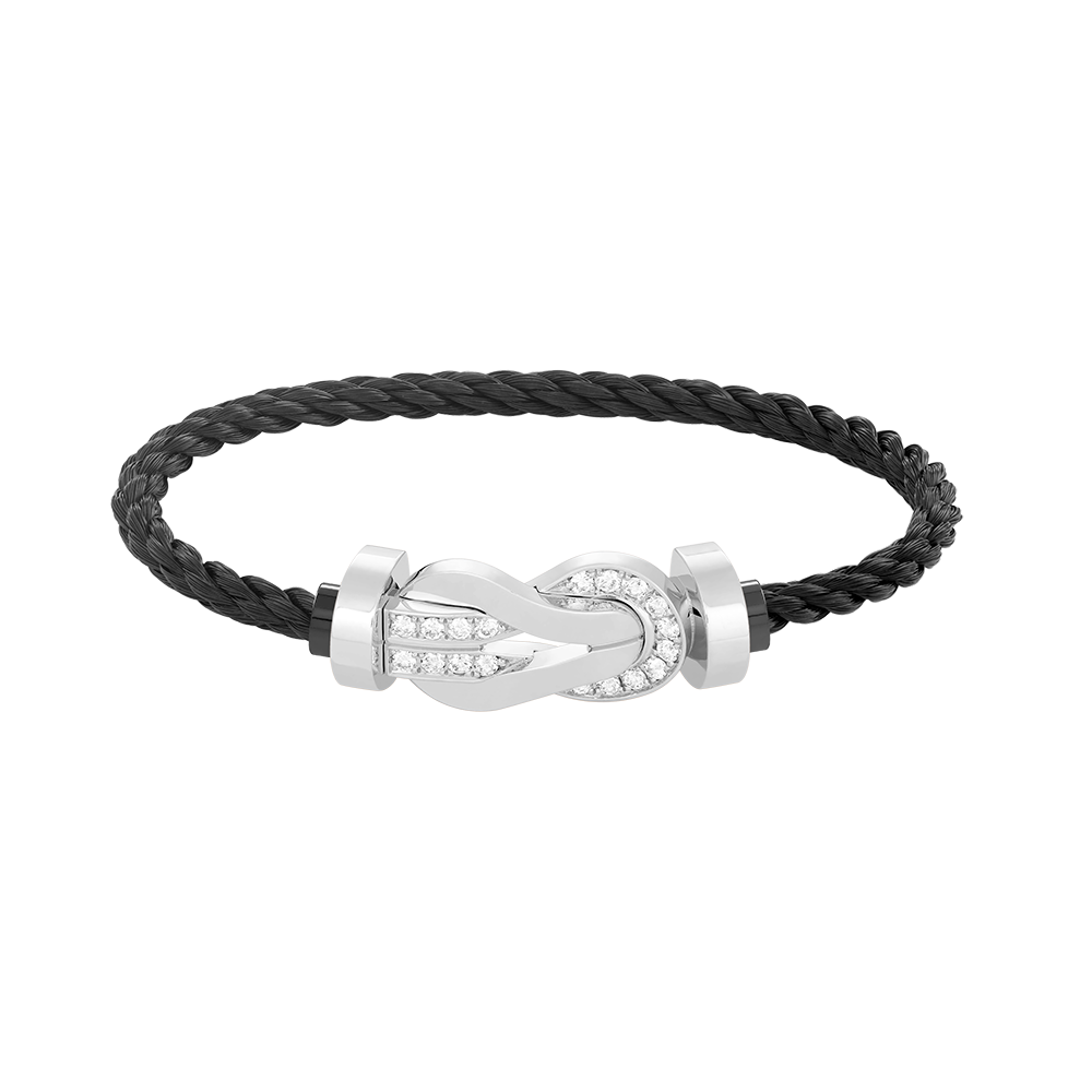 [Imperial] CHANCE LARGE 8 FIGURE BUCKLE HALF DIAMOND BRACELET SILVER