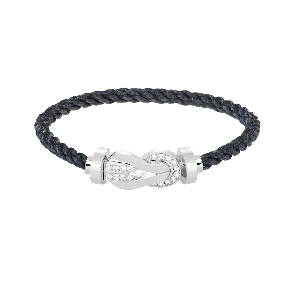 [Imperial] CHANCE LARGE 8 FIGURE BUCKLE HALF DIAMOND BRACELET SILVER