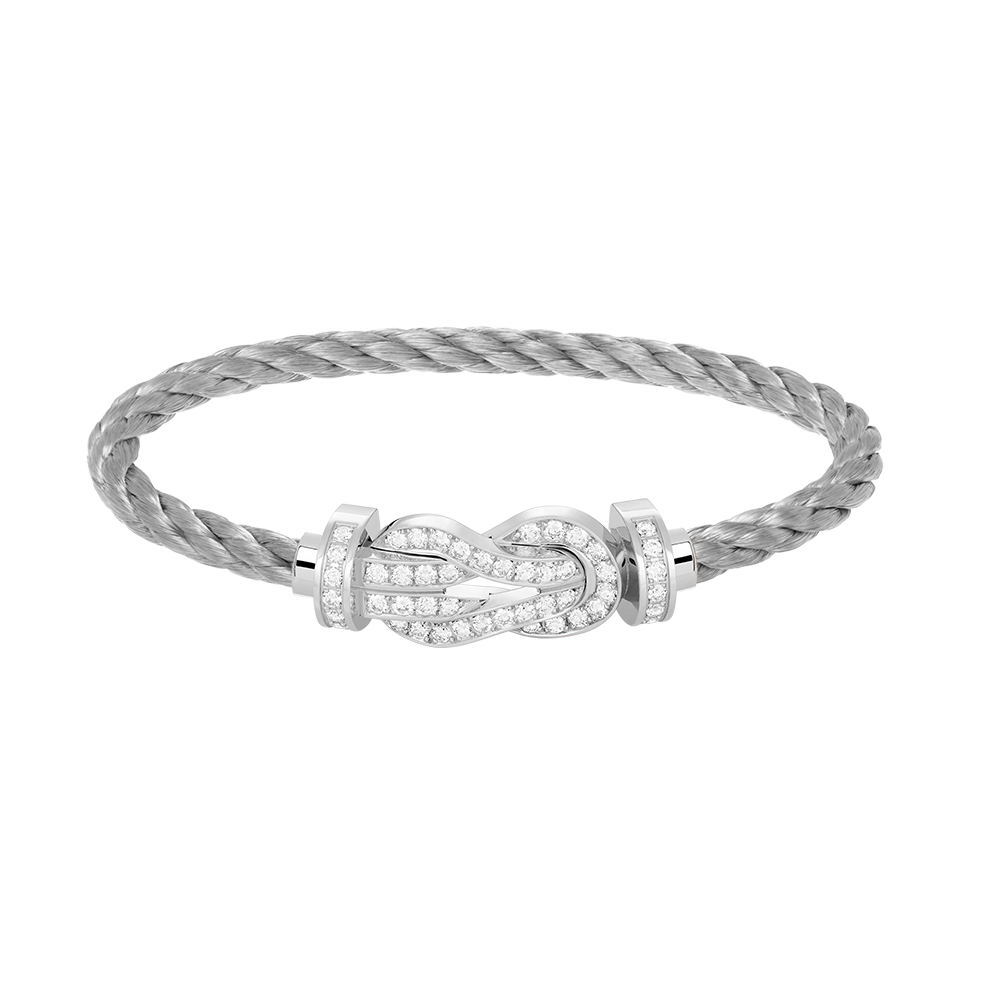 [Imperial] CHANCE LARGE 8 FIGURE BUCKLE FULL DIAMOND BRACELET SILVER