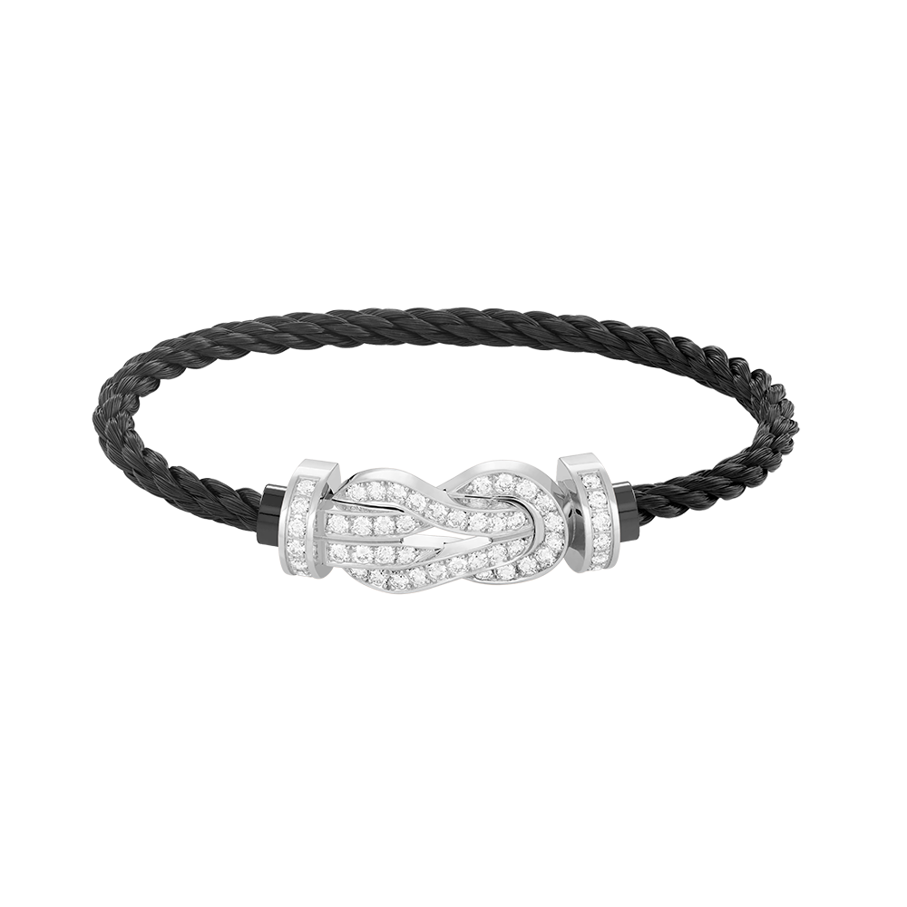 [Imperial] CHANCE LARGE 8 FIGURE BUCKLE FULL DIAMOND BRACELET SILVER