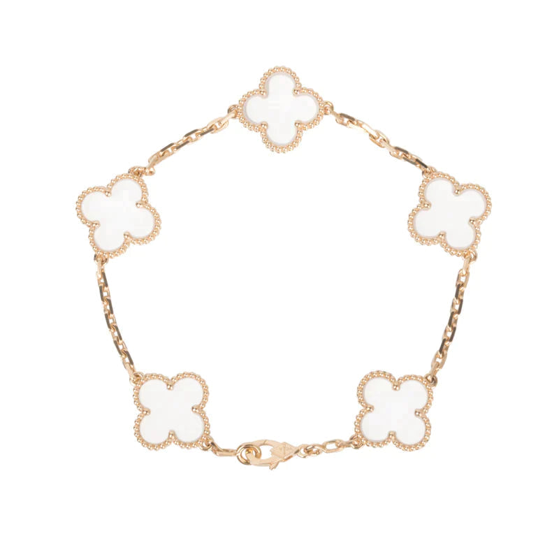 [Imperial]New CLOVER 5 MOTIF ROCK CRYSTAL BRACELET