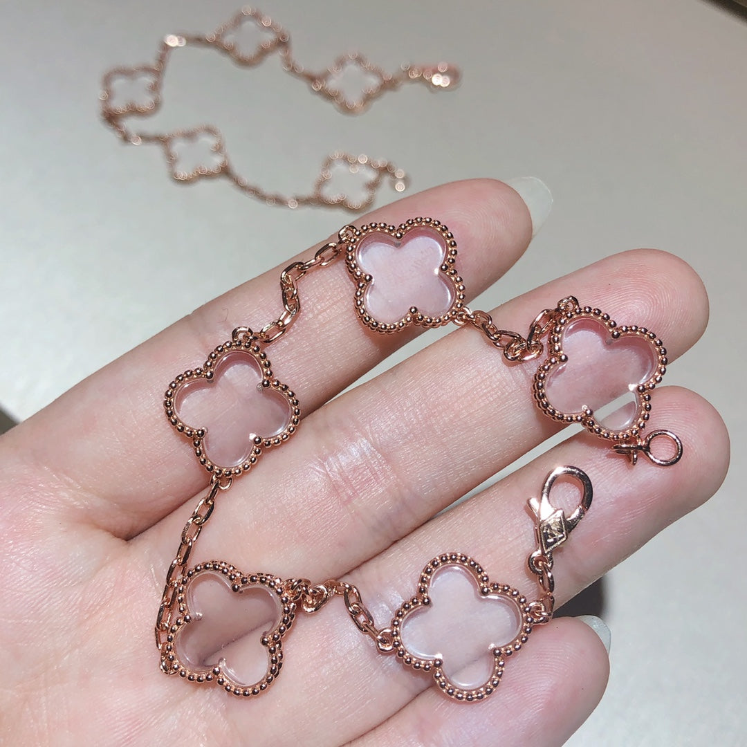 [Imperial]New CLOVER 5 MOTIF ROCK CRYSTAL BRACELET