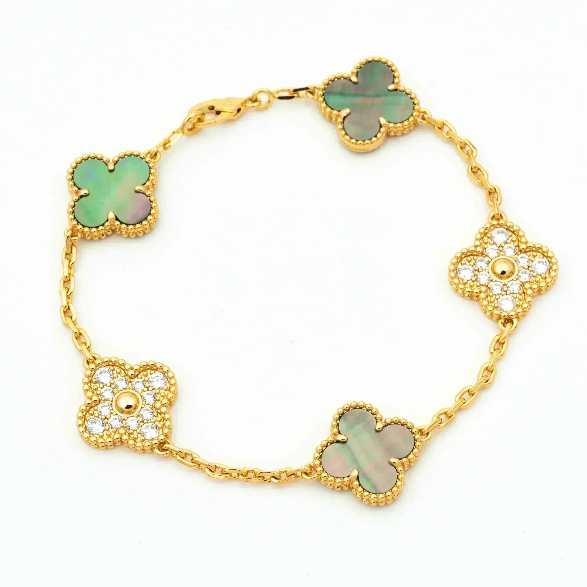 [Imperial]New CLOVER 5 MOTIF GRAY MOP BRACELET COLLECTION