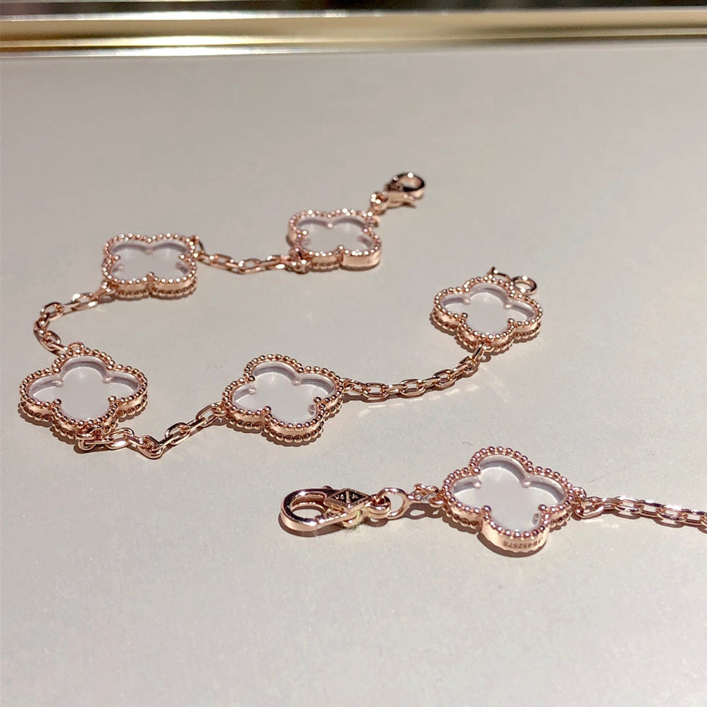 [Imperial]New CLOVER 5 MOTIF ROCK CRYSTAL BRACELET