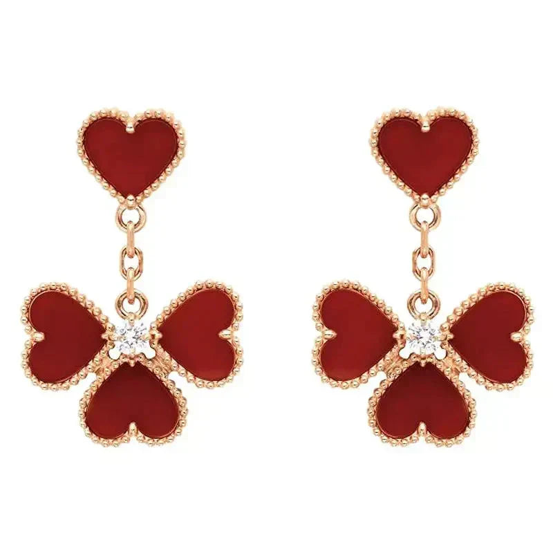 [Imperial] SWEET CLOVER CARNELIAN EARRINGS