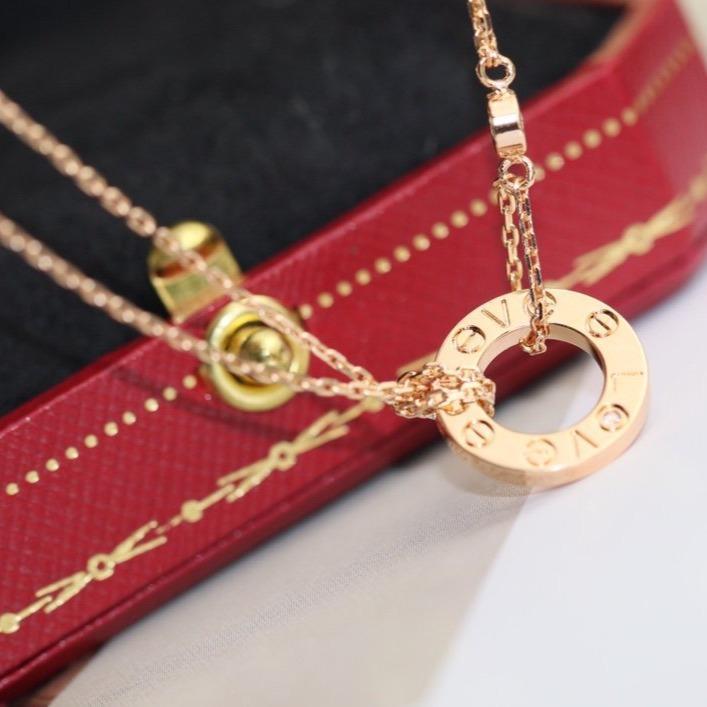 [Imperial] LOVE NECKLACE ADJUSTABLE ROSE GOLD 2 DIAMOND