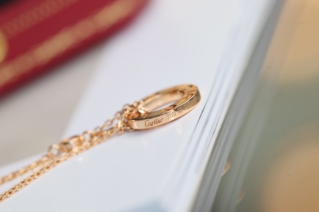 [Imperial] LOVE NECKLACE ADJUSTABLE ROSE GOLD 2 DIAMOND