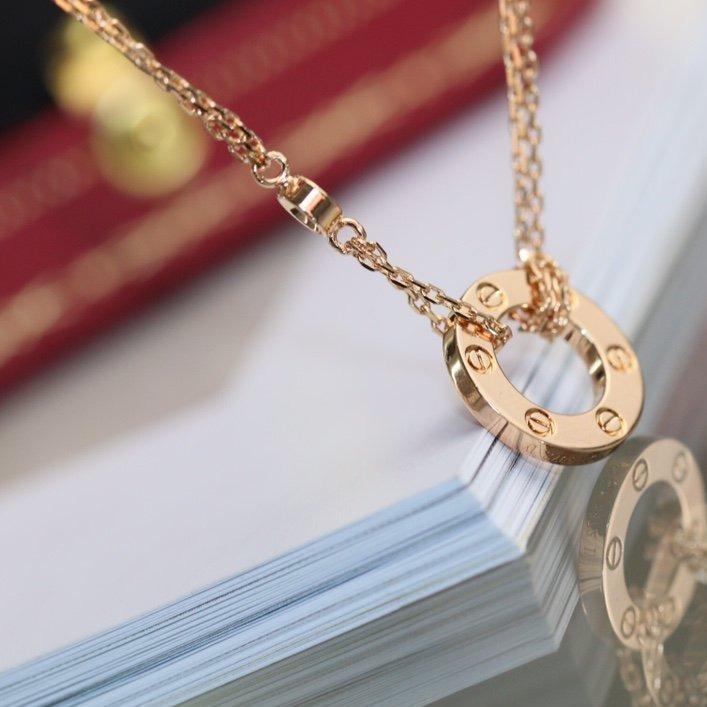 [Imperial] LOVE NECKLACE ADJUSTABLE ROSE GOLD 2 DIAMOND