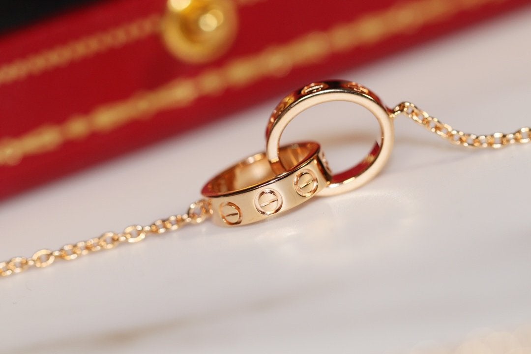 [Imperial] LOVE NECKLACE PINK GOLD AND SILVER