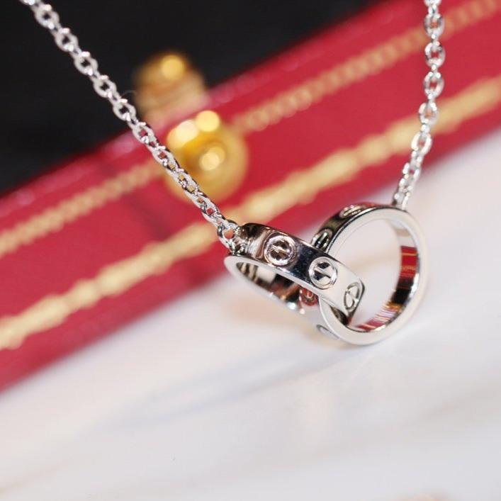 [Imperial] LOVE NECKLACE PINK GOLD AND SILVER