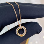[Imperial] TRINITY NECKLACE SILVER GOLD PINK GOLD DIAMONDS
