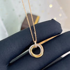 [Imperial] TRINITY NECKLACE SILVER GOLD PINK GOLD DIAMONDS