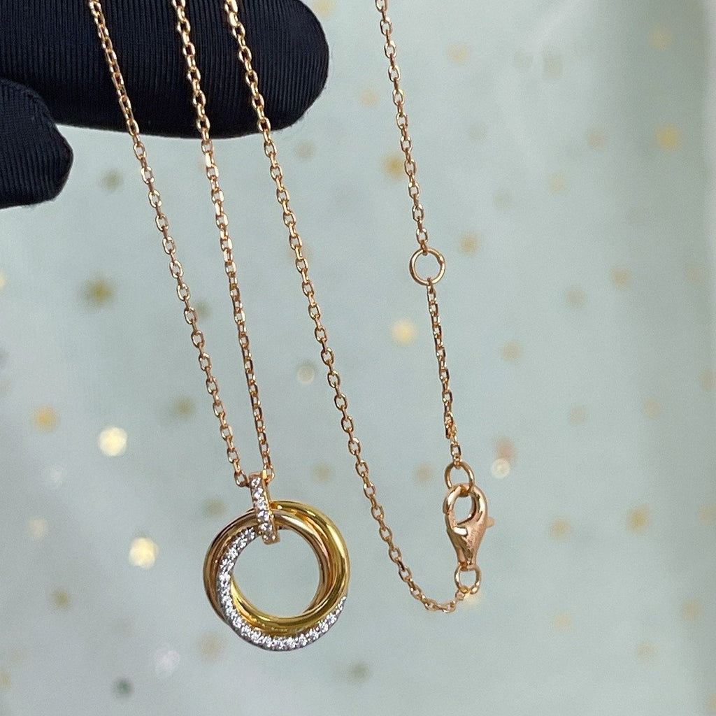 [Imperial] TRINITY NECKLACE SILVER GOLD PINK GOLD DIAMONDS