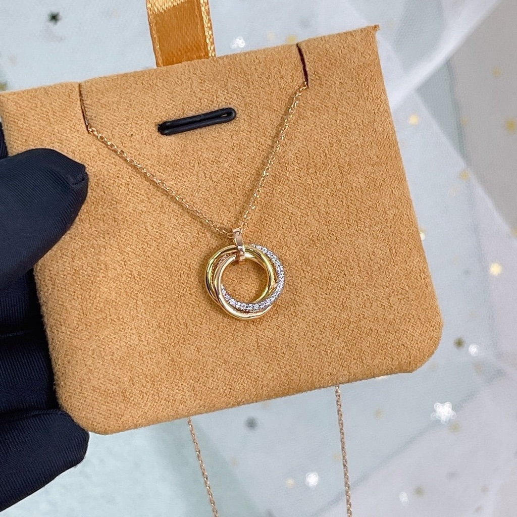 [Imperial] TRINITY NECKLACE SILVER GOLD PINK GOLD DIAMONDS
