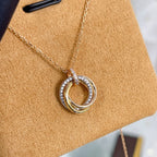 [Imperial] TRINITY NECKLACE SILVER GOLD PINK GOLD DIAMONDS