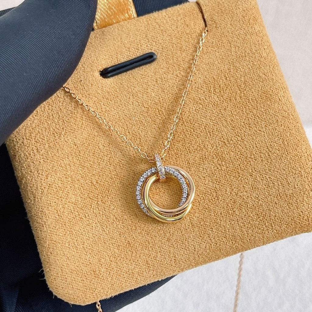 [Imperial] TRINITY NECKLACE SILVER GOLD PINK GOLD DIAMONDS