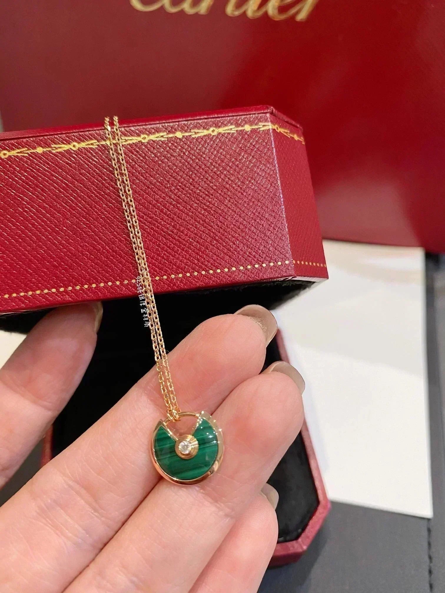 [Imperial] AMULETTE ROSE GOLD MALACHITE NECKLACE