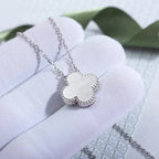[Imperial] CLOVER  15MM DIAMOND LASER NECKLACE SILVER