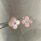 [Imperial] CLOVER MEDIUM 1 MOTIFS  PINK MOP DIAMOND EARRINGS