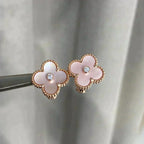 [Imperial] CLOVER MEDIUM 1 MOTIFS  PINK MOP DIAMOND EARRINGS