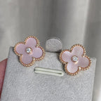 [Imperial] CLOVER MEDIUM 1 MOTIFS  PINK MOP DIAMOND EARRINGS