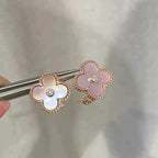 [Imperial] CLOVER MEDIUM 1 MOTIFS  PINK MOP DIAMOND EARRINGS