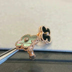 [Imperial] CLOVER MEDIUM 1 MOTIFS GRAY MOP  DIAMOND EARRINGS