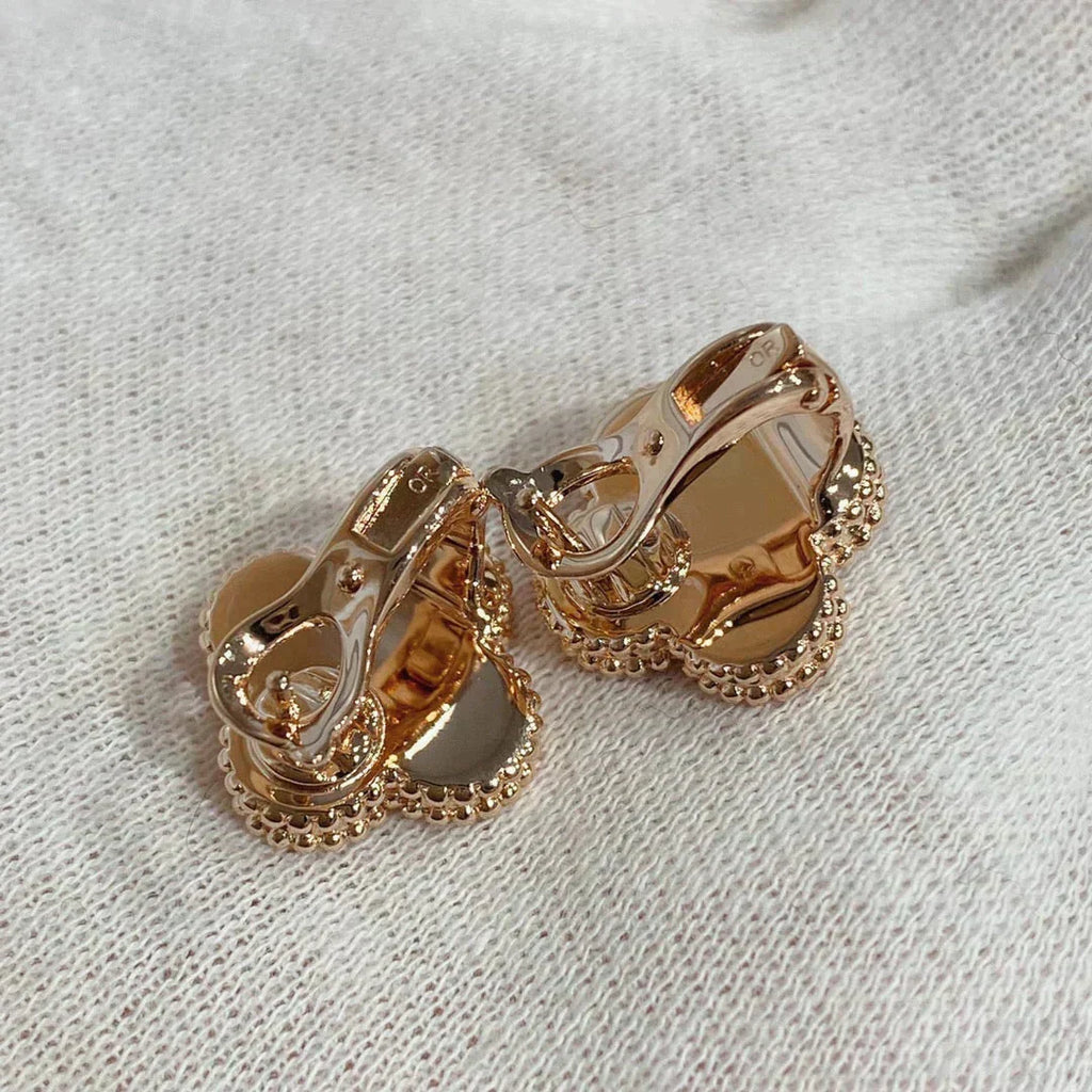 [Imperial] CLOVER MEDIUM 1 MOTIFS CARNELIAN  DIAMOND earrings