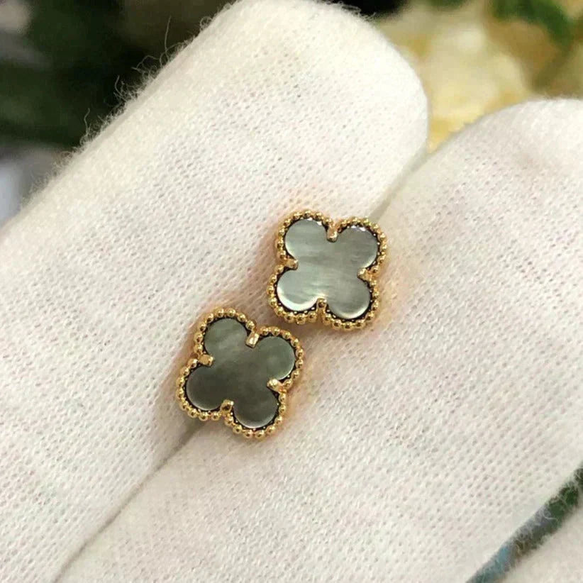 [Imperial] CLOVER MINI 9.5MM GRAY MOP EARRINGS