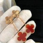 [Imperial] CLOVER 2 MOTIF  LASER CARNELIAN EARRINGS