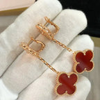 [Imperial] CLOVER 2 MOTIF  LASER CARNELIAN EARRINGS