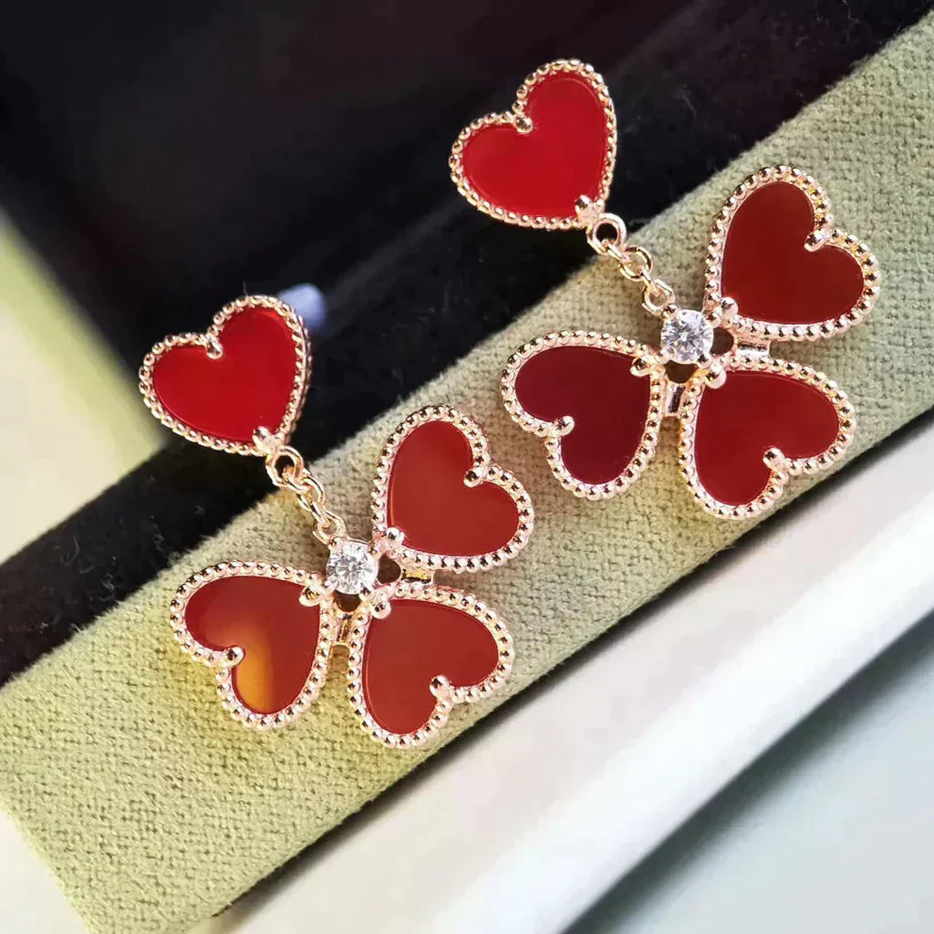 [Imperial] SWEET CLOVER CARNELIAN EARRINGS