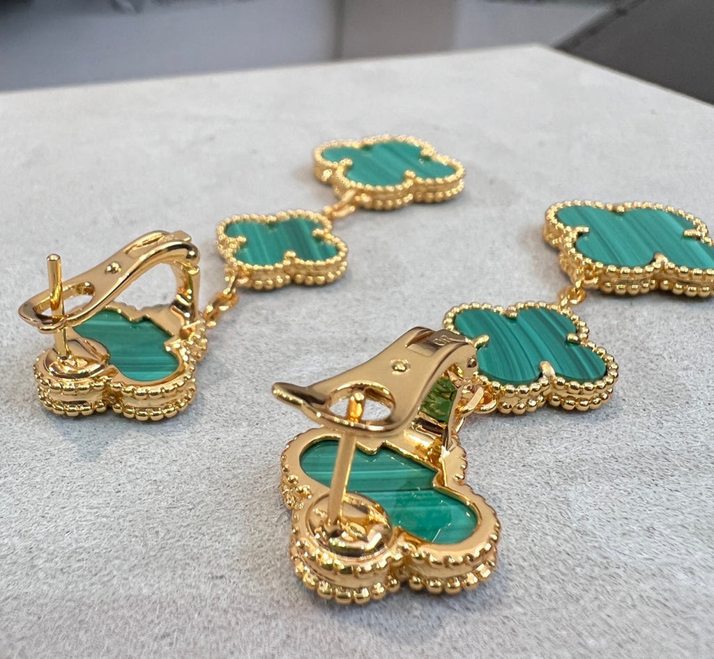 [Imperial] CLOVER MALACHITE 3 MOTIFS GOLD