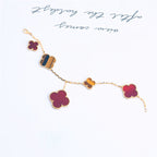[Imperial] CLOVER BRACELET 5 MOTIFS CARNELIAN TIGER EYE