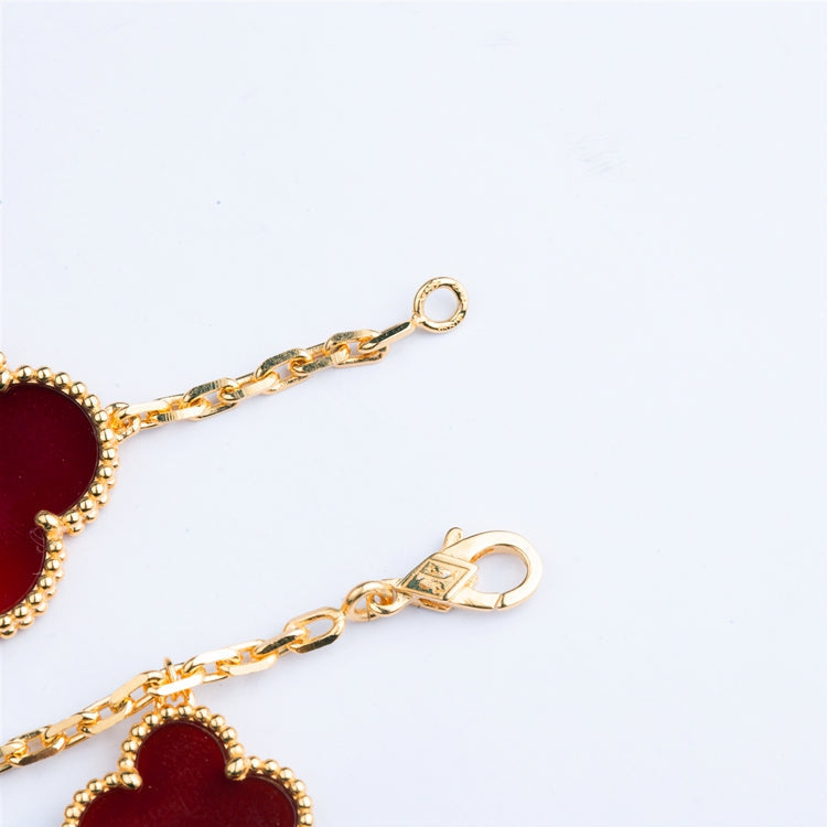 [Imperial] CLOVER BRACELET 5 MOTIFS CARNELIAN TIGER EYE