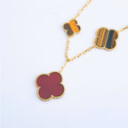 [Imperial] CLOVER BRACELET 5 MOTIFS CARNELIAN TIGER EYE