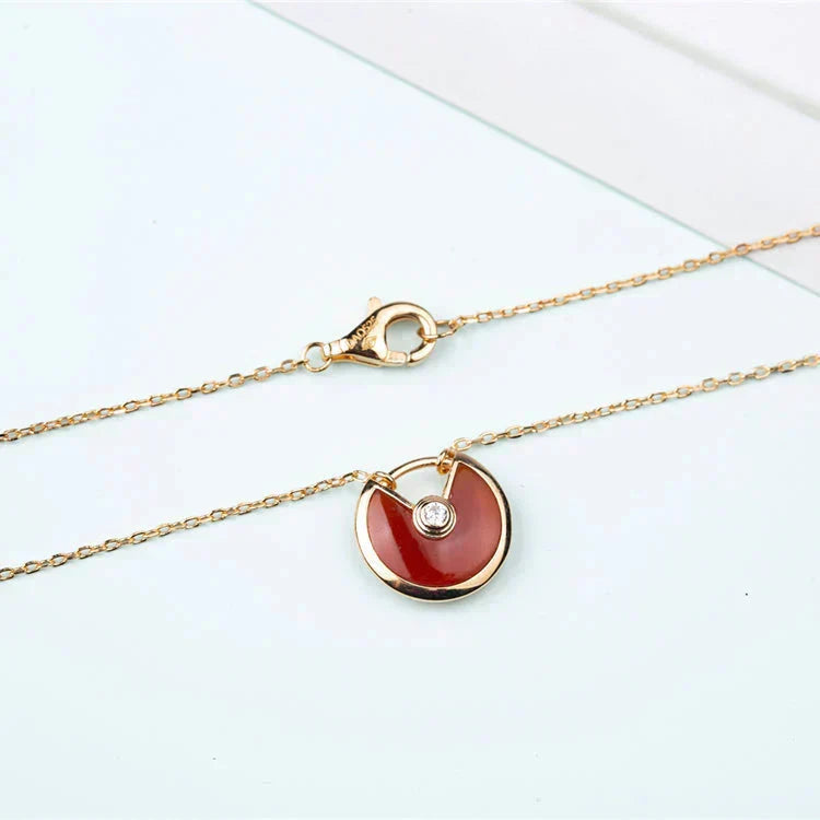 [Imperial] AMULETTE GOLD CARNELIAN ONYX NECKLACE