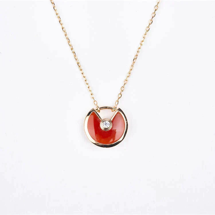 [Imperial] AMULETTE GOLD CARNELIAN ONYX NECKLACE