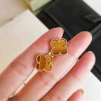 [Imperial] CLOVER MEDIUM 1 MOTIFS TIGER EYE EARRINGS