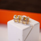 [Imperial] MINI POP H GOLD EARRINGS GREY