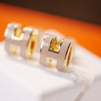 [Imperial] MINI POP H GOLD EARRINGS GREY