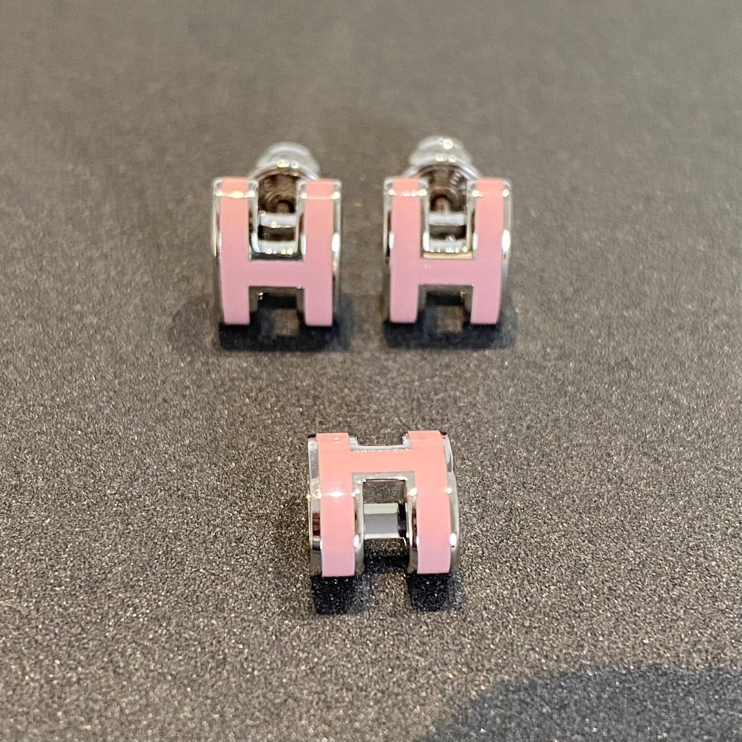 [Imperial] MINI POP H SILVER EARRINGS PINK