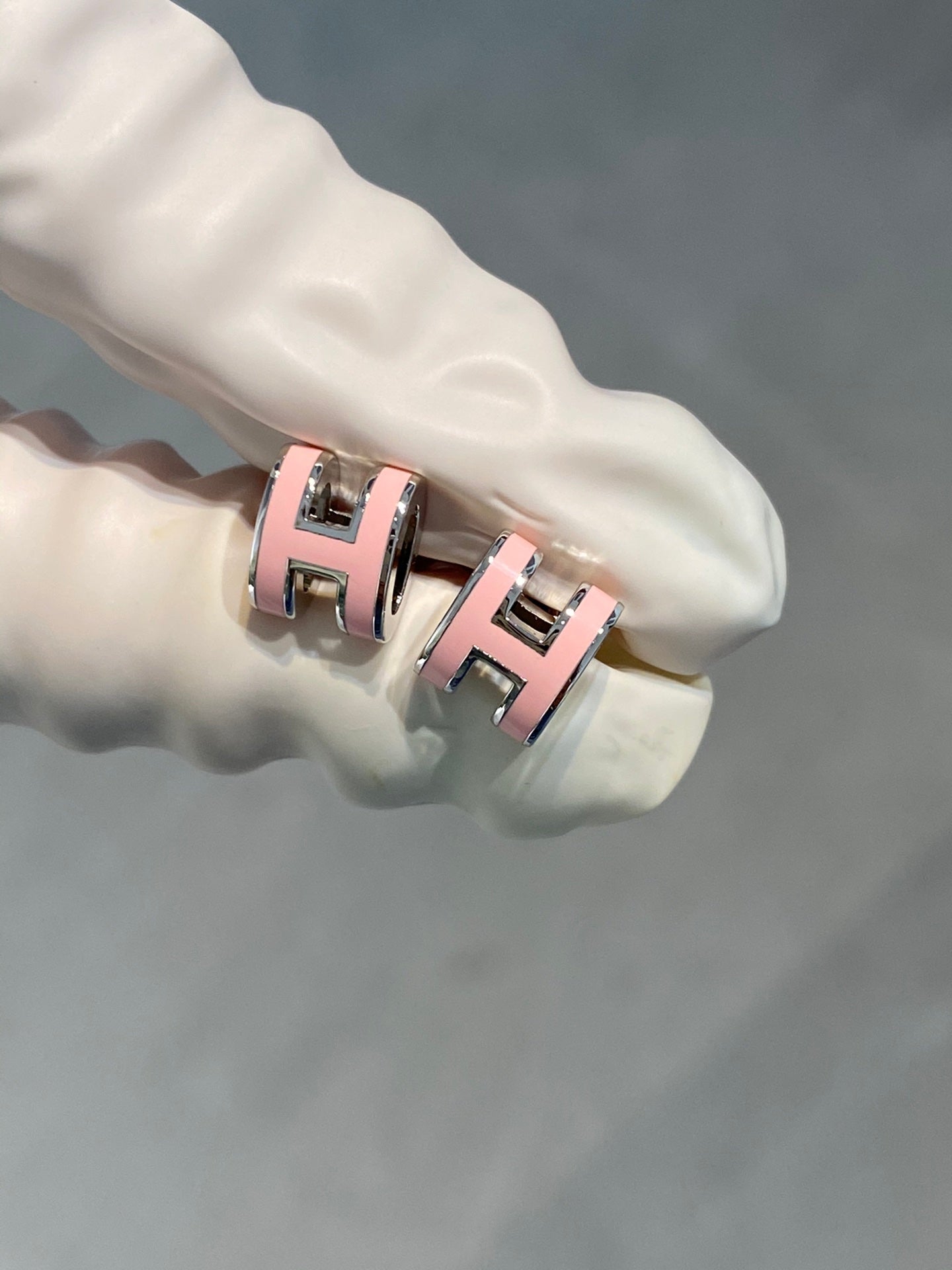 [Imperial] MINI POP H SILVER EARRINGS PINK