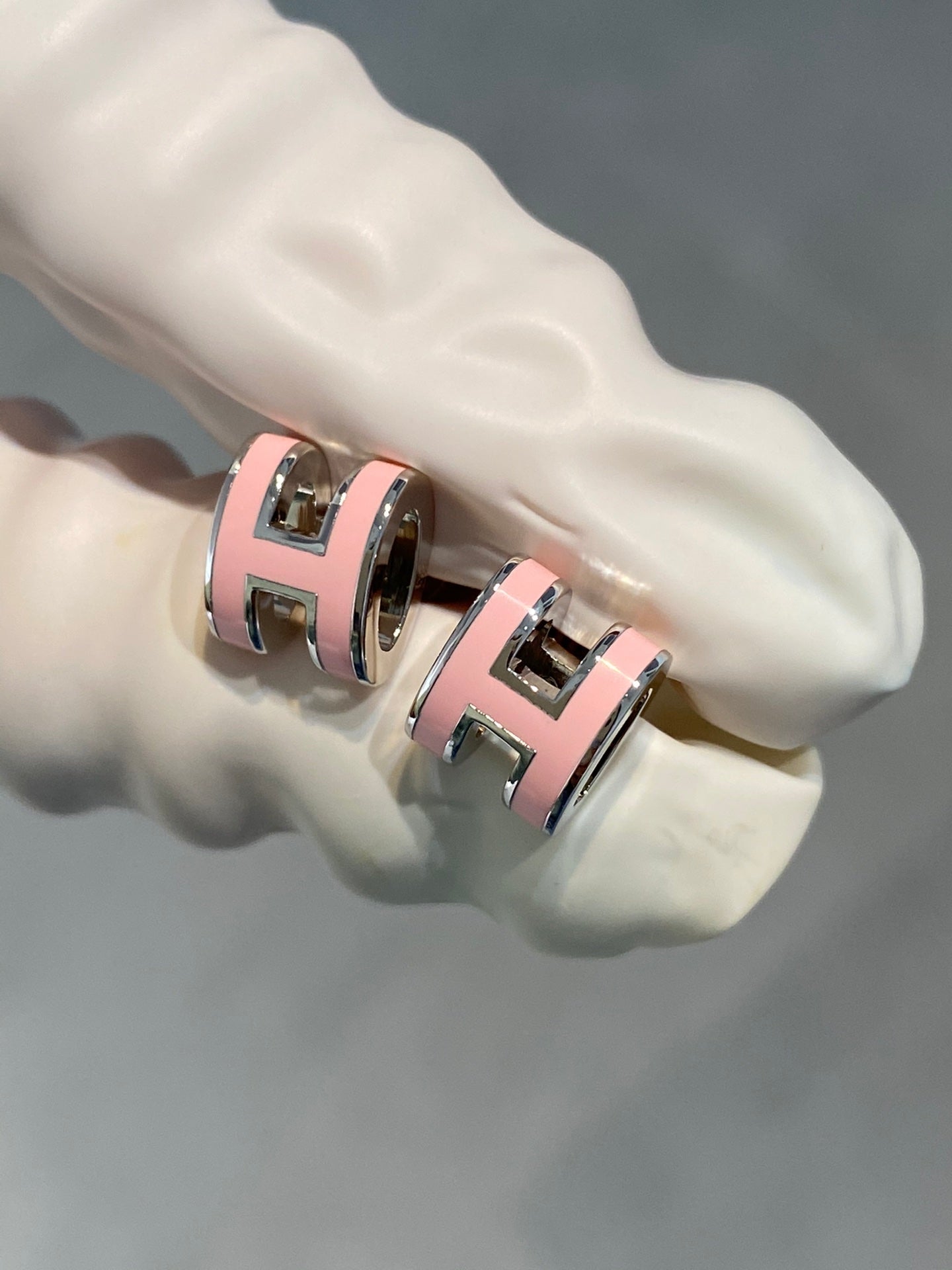 [Imperial] MINI POP H SILVER EARRINGS PINK